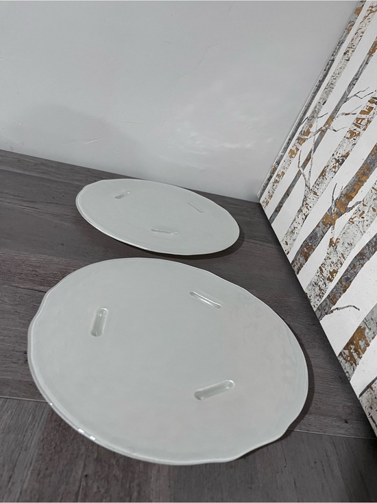 Other - Pier One Frosted Ceramic Serving Platters - Set of 2